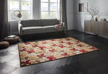 Tapis design Ailette en High-Low-Optic Brown Multicolor 1