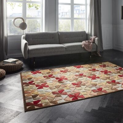 Design carpet Ailette in High-Low-Optic Brown Multicolor