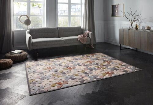Design carpet Ailette in High-Low-Optic Light Grey Pastel