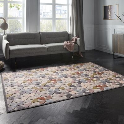 Tapis design Ailette en High-Low-Optic Light Grey Pastel