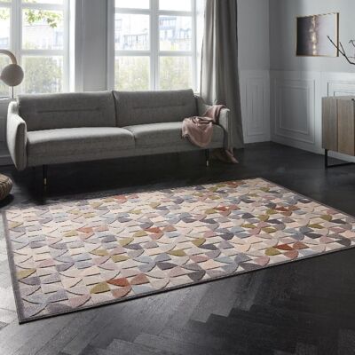 Design carpet Ailette in High-Low-Optic Light Gray Pastel
