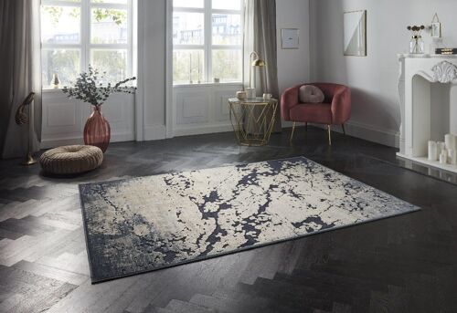 Design carpet Arroux in High-Low-Optic Dark Blue