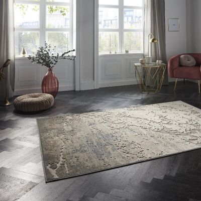 Design carpet Arroux in High-Low-Optic Grey Silver