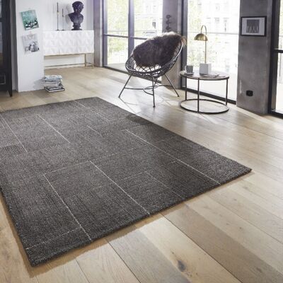 Design carpet Castres Dark gray Cream