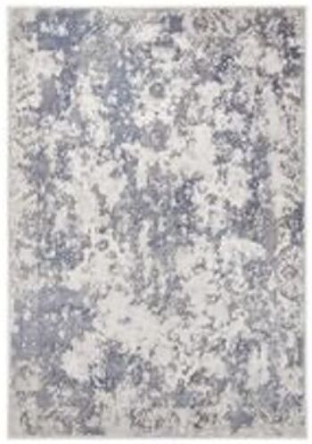 Tapis design Correze Bleu Argent