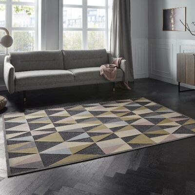 Design carpet Creuse in High-Low-Optic Dark Gray Pastel