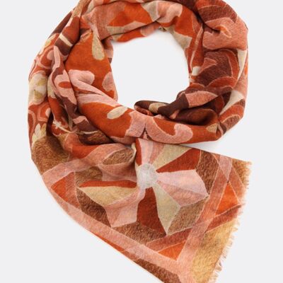 Wool scarf / majolica - orange / rust
