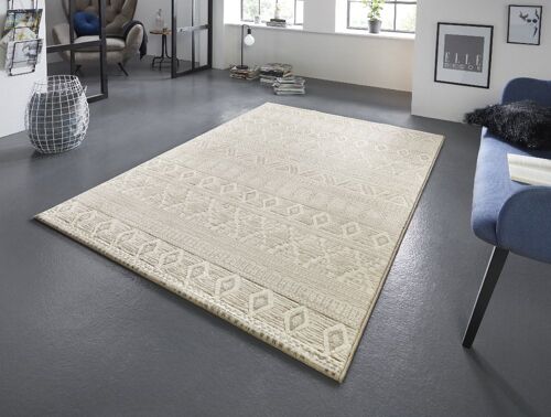 Design carpet Roanne Cream Beige in Handmade-Look