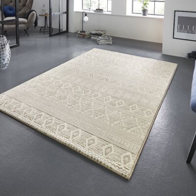 Design carpet Roanne Cream Beige in a handmade look