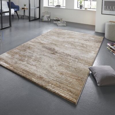 Design carpet Trappes Brown Cream in washed-out look