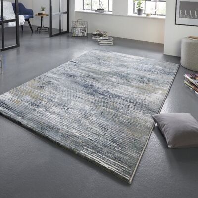 Design carpet Trappes Silver Blue Green in washed-out look
