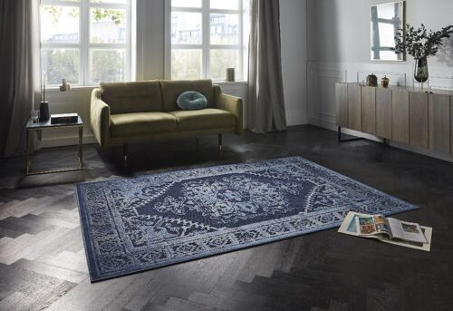 Design carpet Vilaine in High-Low-Optic Dark Blue