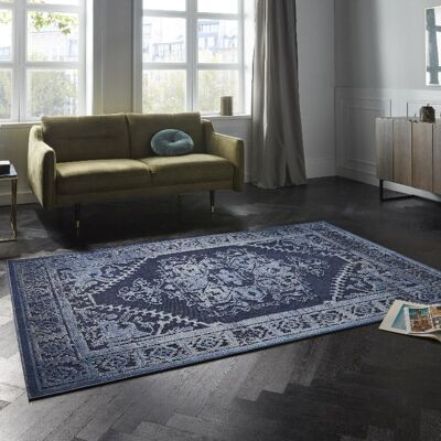 Design carpet Vilaine in High-Low-Optic Dark Blue
