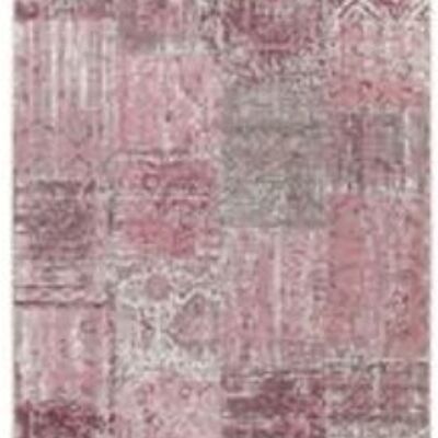 Design flatweave carpet denain pink in patchwork look