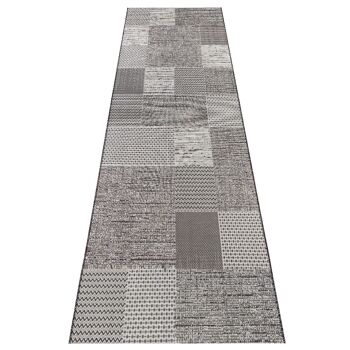 Tapis d'intérieur & d'extérieur tissé à plat Agen Crème Anthracite 3