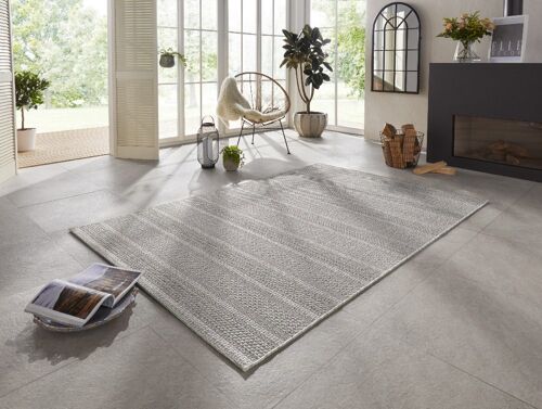 Flatweave In- & Outdoor carpet Arras Grey in Handmade-Look