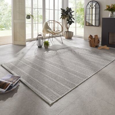 Flatweave indoor & outdoor carpet Arras Gray in a handmade look