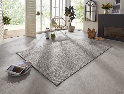 Flatweave In- & Outdoor carpet Caen Grey in Handmade-Look