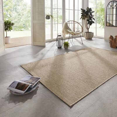 Flatweave indoor & outdoor carpet Caen natural-brown in a handmade look