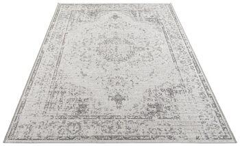 Tapis d'intérieur et d'extérieur tissé à plat Cenon Crème 2