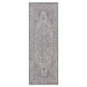 Tapis d'intérieur et d'extérieur tissé à plat Cenon Grey 5