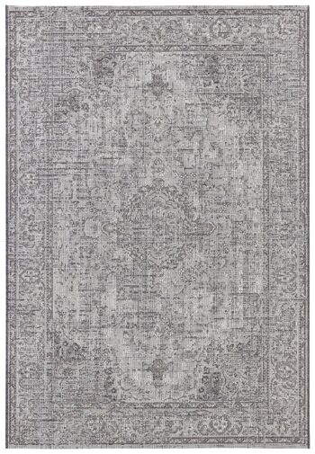 Tapis d'intérieur et d'extérieur tissé à plat Cenon Grey 4