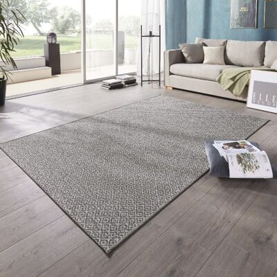 Alfombra de tejido plano para interior y exterior Croix Grey