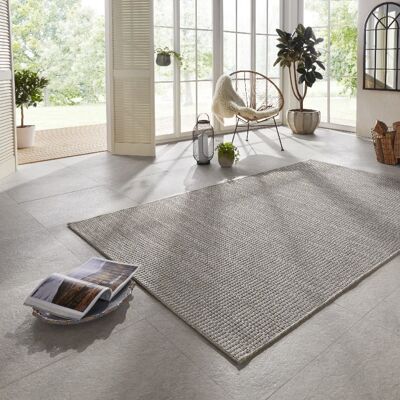 Flatweave indoor & outdoor carpet Dreux Gray in a handmade look