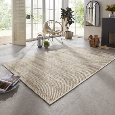 Flatweave indoor & outdoor carpet Laon Cream in a handmade look