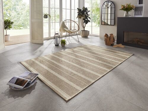 Flatweave In- & Outdoor carpet Laon natural-brown in Handmade-Look