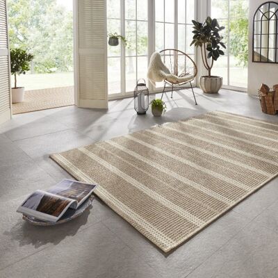 Flatweave indoor & outdoor carpet Laon natural-brown in a handmade look