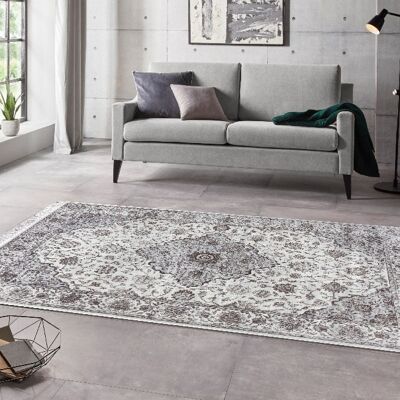 Oriental-Look Velvet Carpet with Fringes Keshan Derya