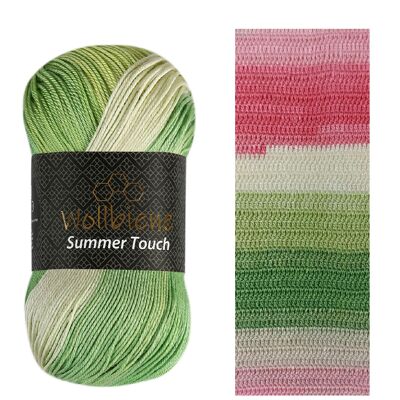 Wollbiene Summer Touch 502 green coral knitting wool crochet wool