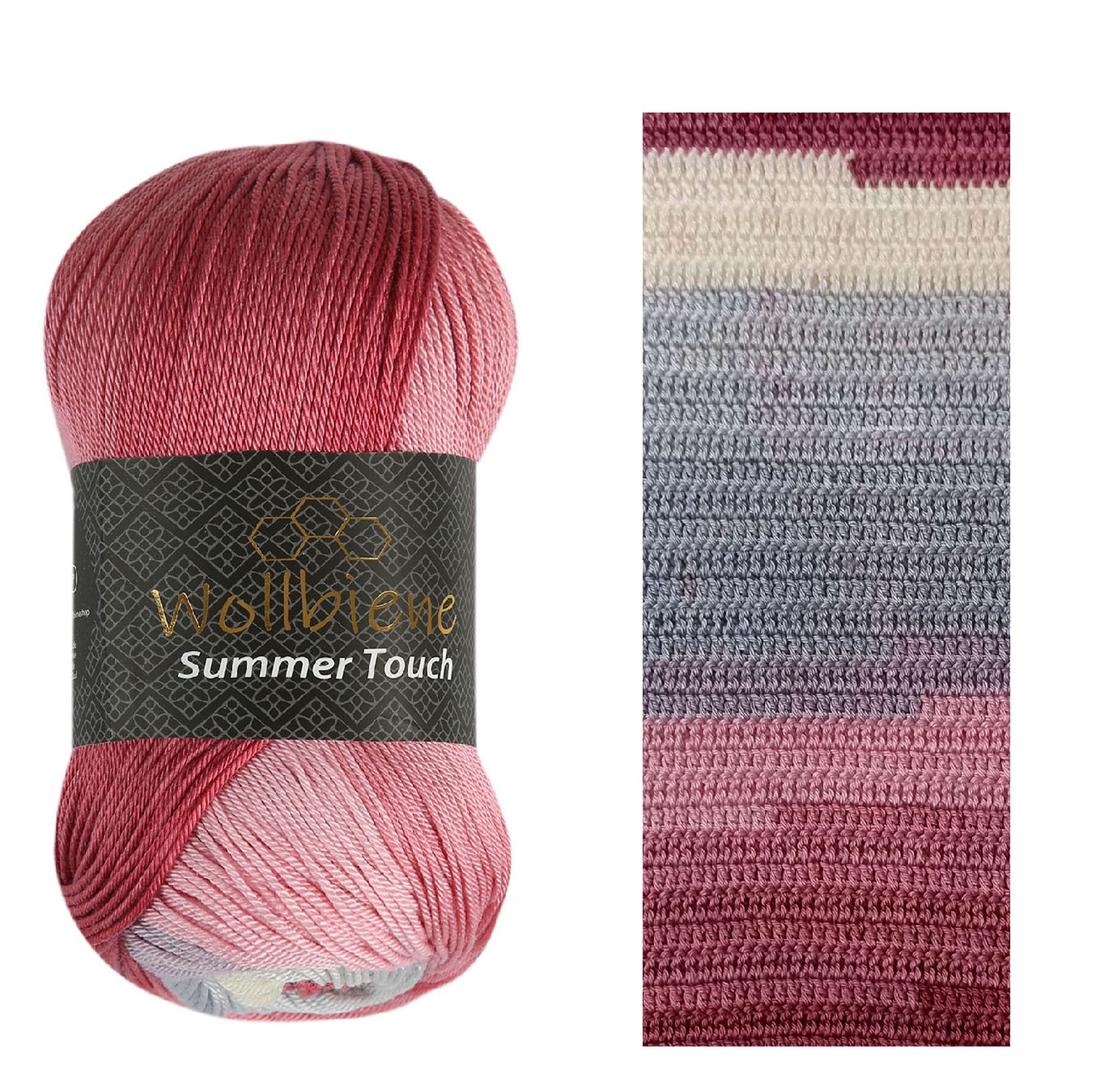 Achat Wollbiene Summer Touch 506 bleu-gris rose fil à tricoter crochet laine  en gros
