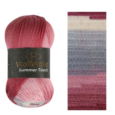 Wollbiene Summer Touch 506 blue-grey rose knitting yarn crochet wool