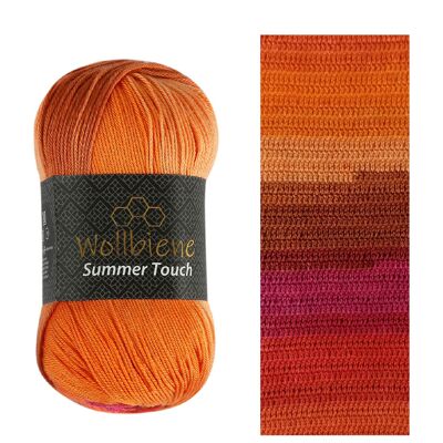 Wollbiene Summer Touch 510 orange pink knitting yarn crochet wool