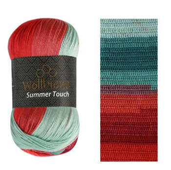 Compra Wollbiene Summer Touch 514 lana per maglieria verde-rosso