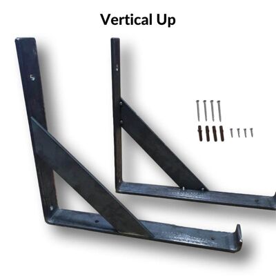 1 x 25-35cm Depth Lipped Metal Bracket - Vertical Up