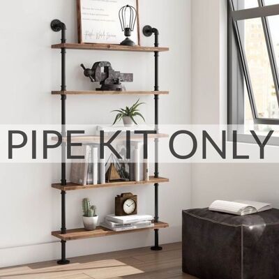 5 Shelf Industrial Pipe Kit - 3/4 Size