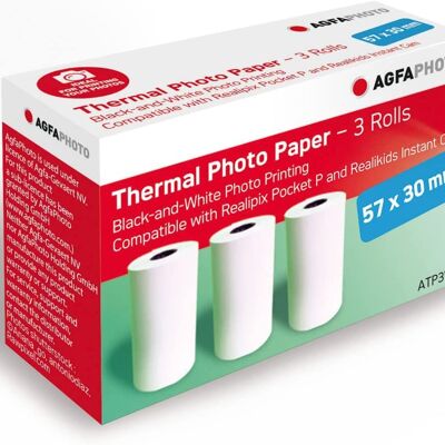 Agfa Photo ATP3W Thermal Paper - 3 Rolls of 57 x 30 mm