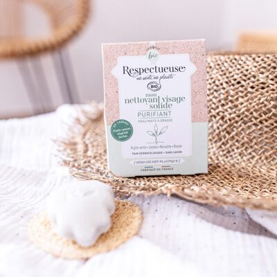 Detergente viso solido PURIFICANTE biologico - pelli da miste a grasse - zero sprechi