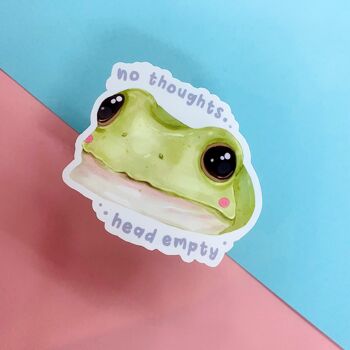 Autocollant grenouille meme, pas de tête vide, mat Sticker 2
