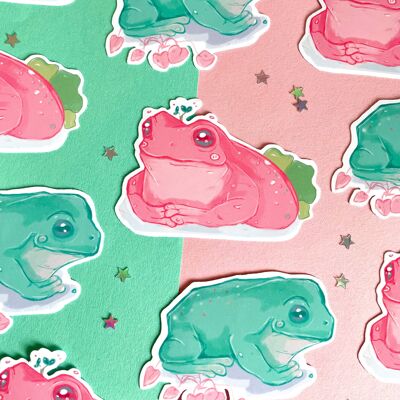 Pastel Frogs | Frog Sticker | Sticker Pack | Laptop Sticker | Vinyl Sticker | Deco Stickers | Cute Sticker | Toad Sticker | Amphibian