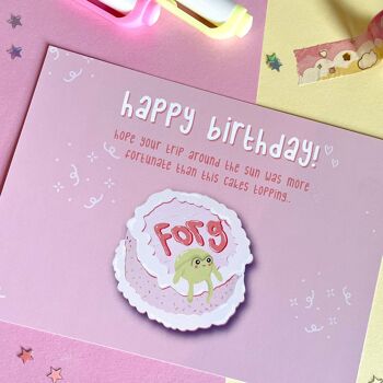 Joyeux anniversaire grenouille carte, carte de voeux, carte d'anniversaire 1