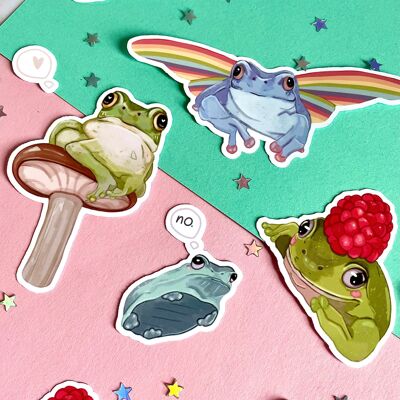 Frog Stickers | Frog Buddies 2.0 | Sticker Pack | Laptop Sticker | Vinyl Sticker | Deco Stickers | Cute Sticker | Waterproof | Frog Sticker