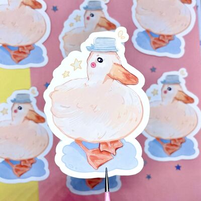 Gentleman Duck Sticker | Duckling Waterproof Vinyl Sticker | Laptop Decal | Animal Sticker | Cute Duck Meme Sticker