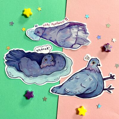 Pigeon Stickers | Bird Buddies | Funny Pigeon | Sticker Pack | Laptop Sticker | Vinyl Sticker | Deco Stickers | Cute Sticker | Bird Memes