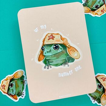 Carte grenouille | Mon numéro un | Copains de grenouille | Carte grenouille | Papier cartonné écologique | Carte postale | Carte de vœux | Carte-cadeau | Mignon | 2