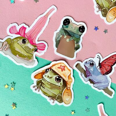 Frog Stickers | Frog Buddies | Sticker Pack | Laptop Sticker | Vinyl Sticker | Deco Stickers | Cute Sticker | Toad Sticker