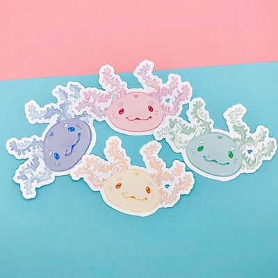 Joyeux Axolotl | Autocollant Axolotl | Pack d'autocollants | Autocollant pour ordinateur portable | Autocollant en vinyle | Autocollants déco | Autocollant mignon |